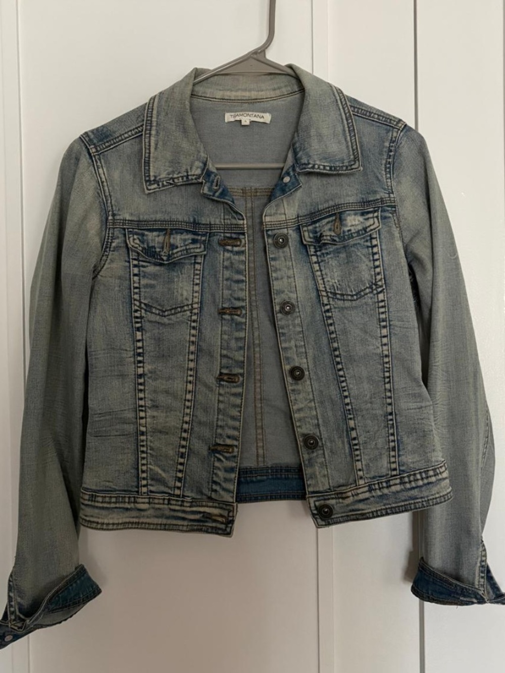 Tramontana Light Blue Denim Jean Jacket with Glitter Details
